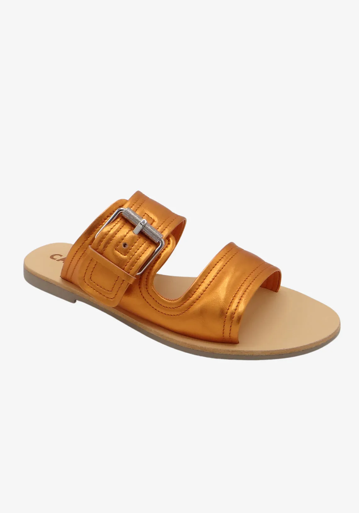 DONNA SLIDE METALLIC TANGERINE