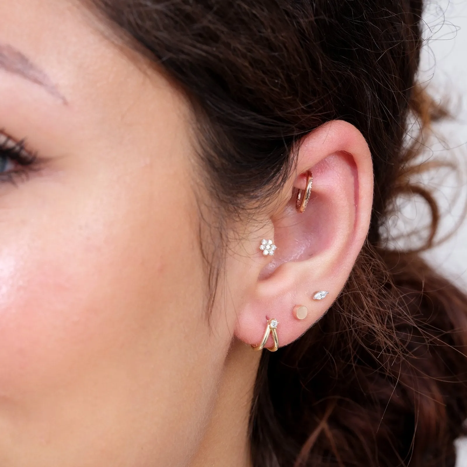 Double Diamond Suspender Earring