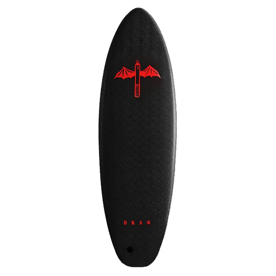 Drag Dart Flat Tail Thruster 6'6 Softboard - Black/Red