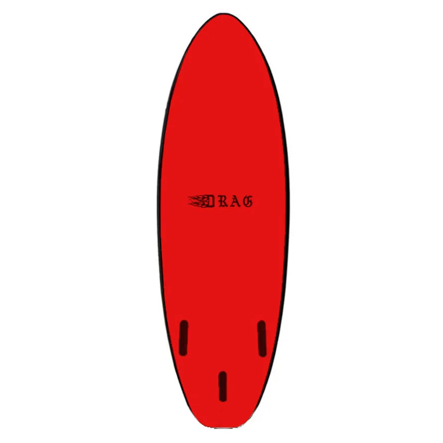 Drag Dart Flat Tail Thruster 6'6 Softboard - Black/Red