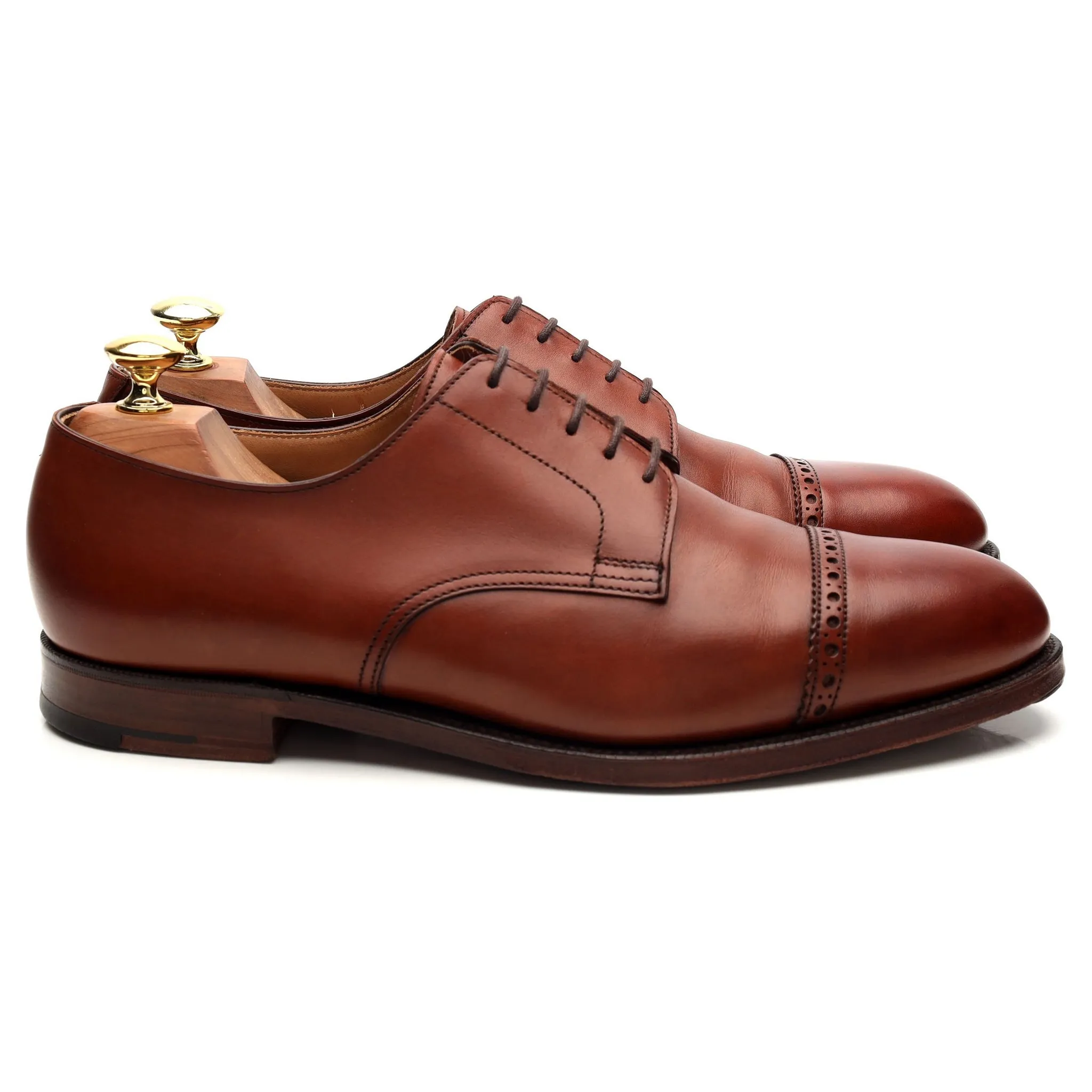 'Draycott' Tan Brown Cap Toe Derby UK 8.5 G