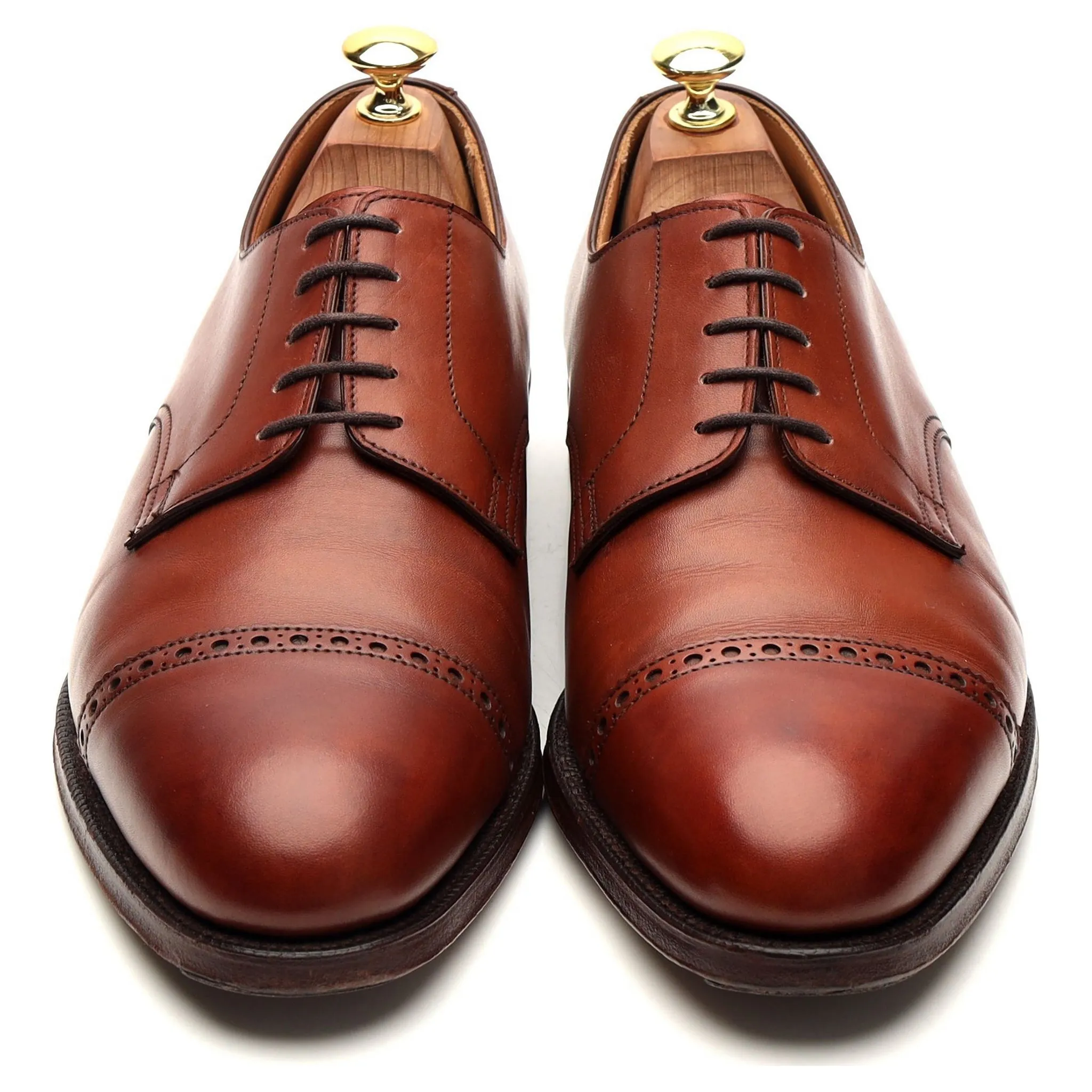 'Draycott' Tan Brown Cap Toe Derby UK 8.5 G