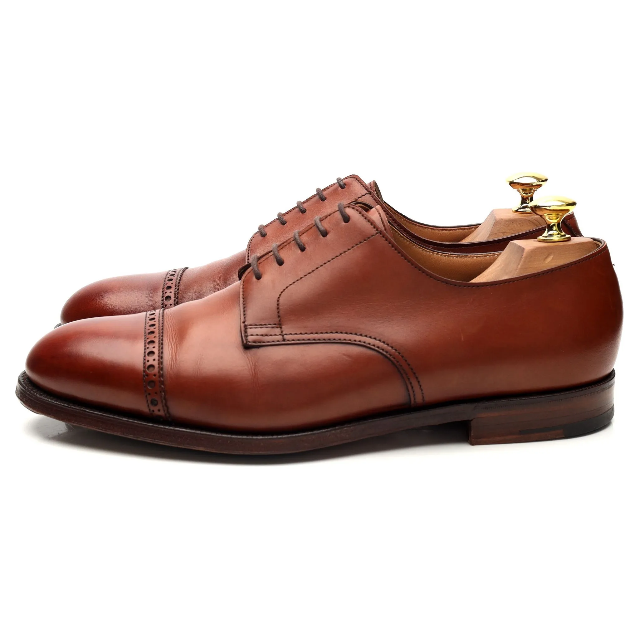 'Draycott' Tan Brown Cap Toe Derby UK 8.5 G