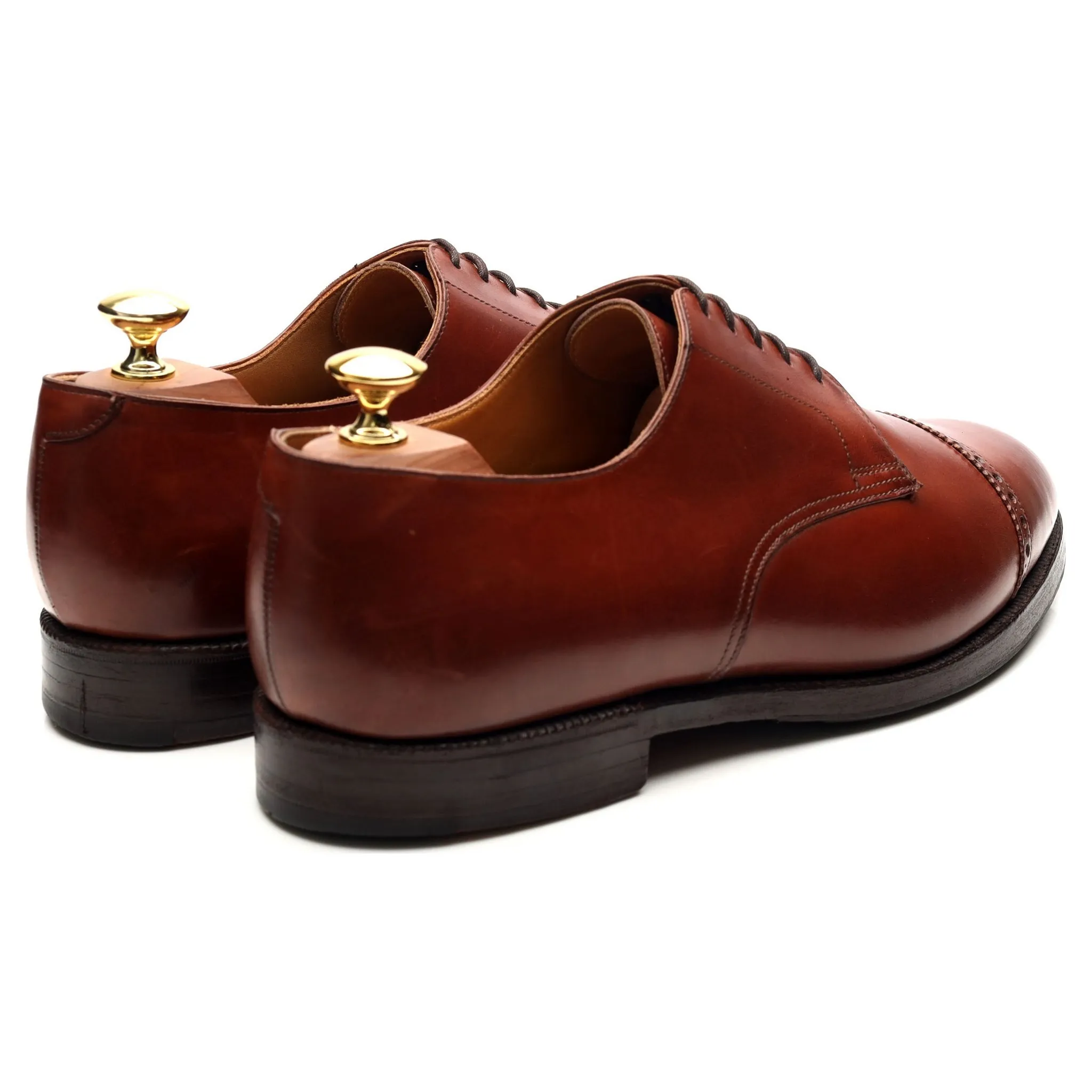 'Draycott' Tan Brown Leather Cap Toe Derby UK 8.5 G