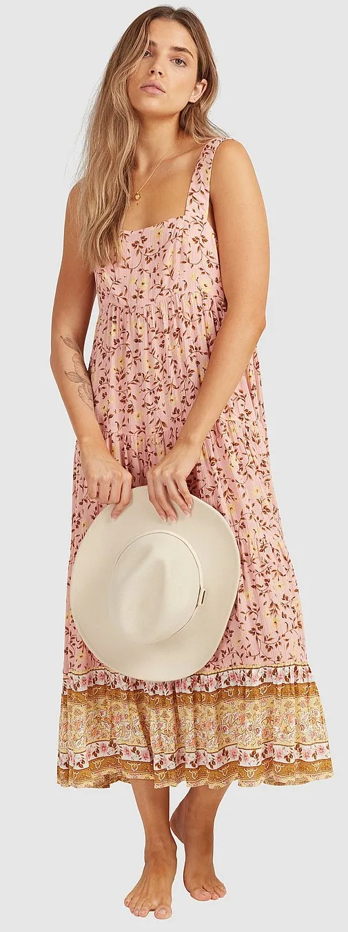 dress Billabong Shine On Midi - Pink - women´s