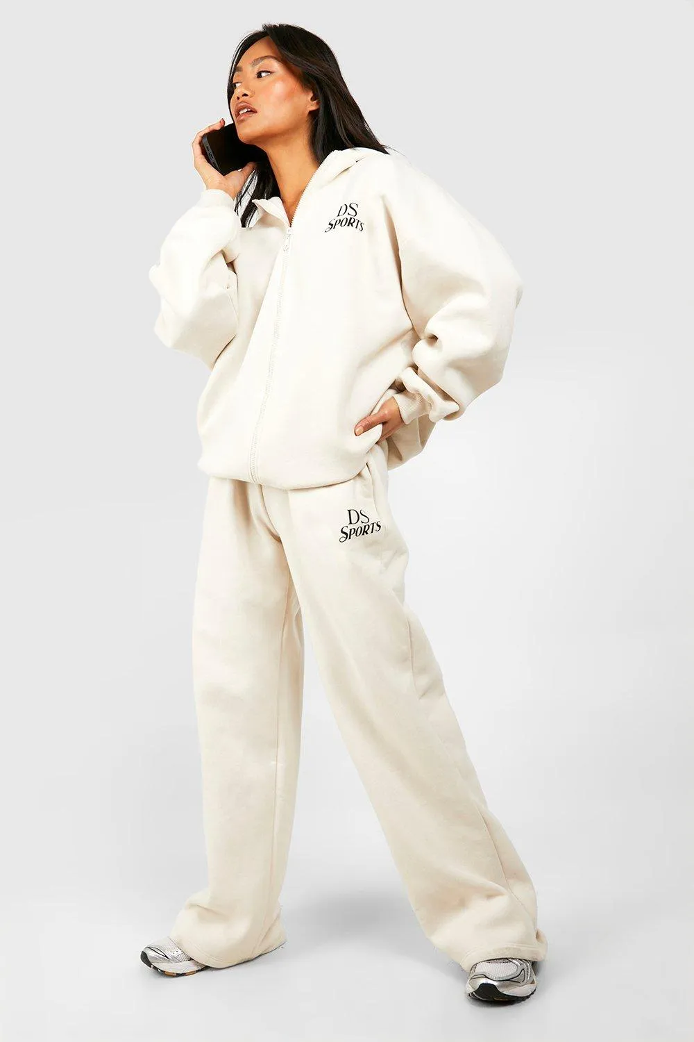 Ds Sports Club Slogan Oversized Zip Through Tracksuit