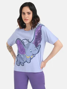 Dumbo Printed T-Shirt Disney Sequin Work