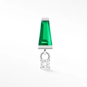 Emerald Tapered Baguette Flat Back Earring White Gold