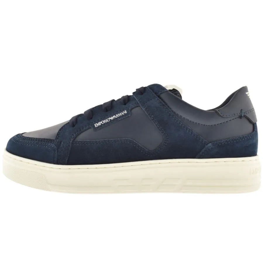 Emporio Armani Logo Trainers Navy