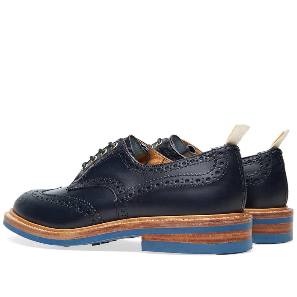 END. x Tricker's Dainite Sole Bourton Derby Brogue Navy Blue Aniline and Blue