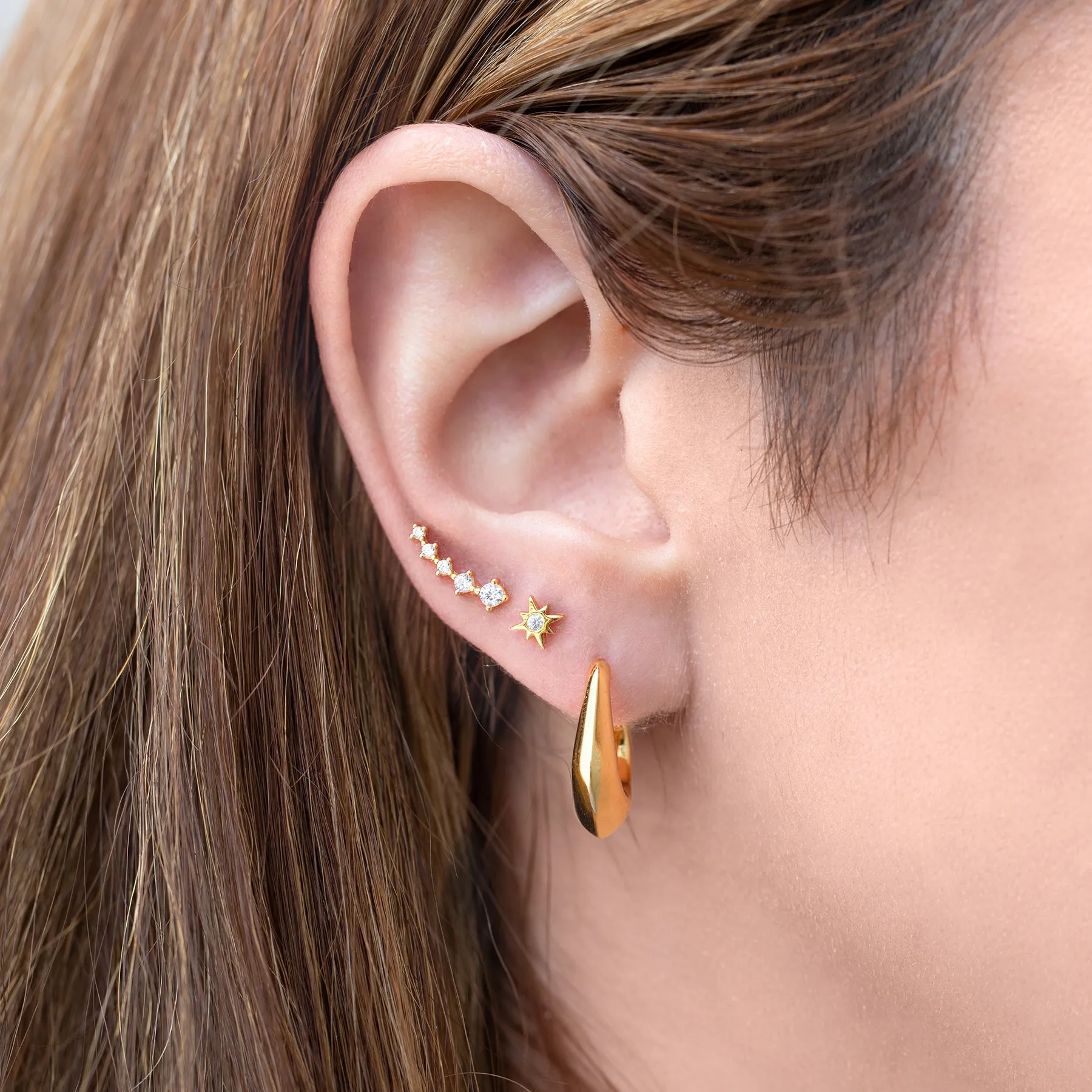 Estella Ear Climber Flat Back Earring