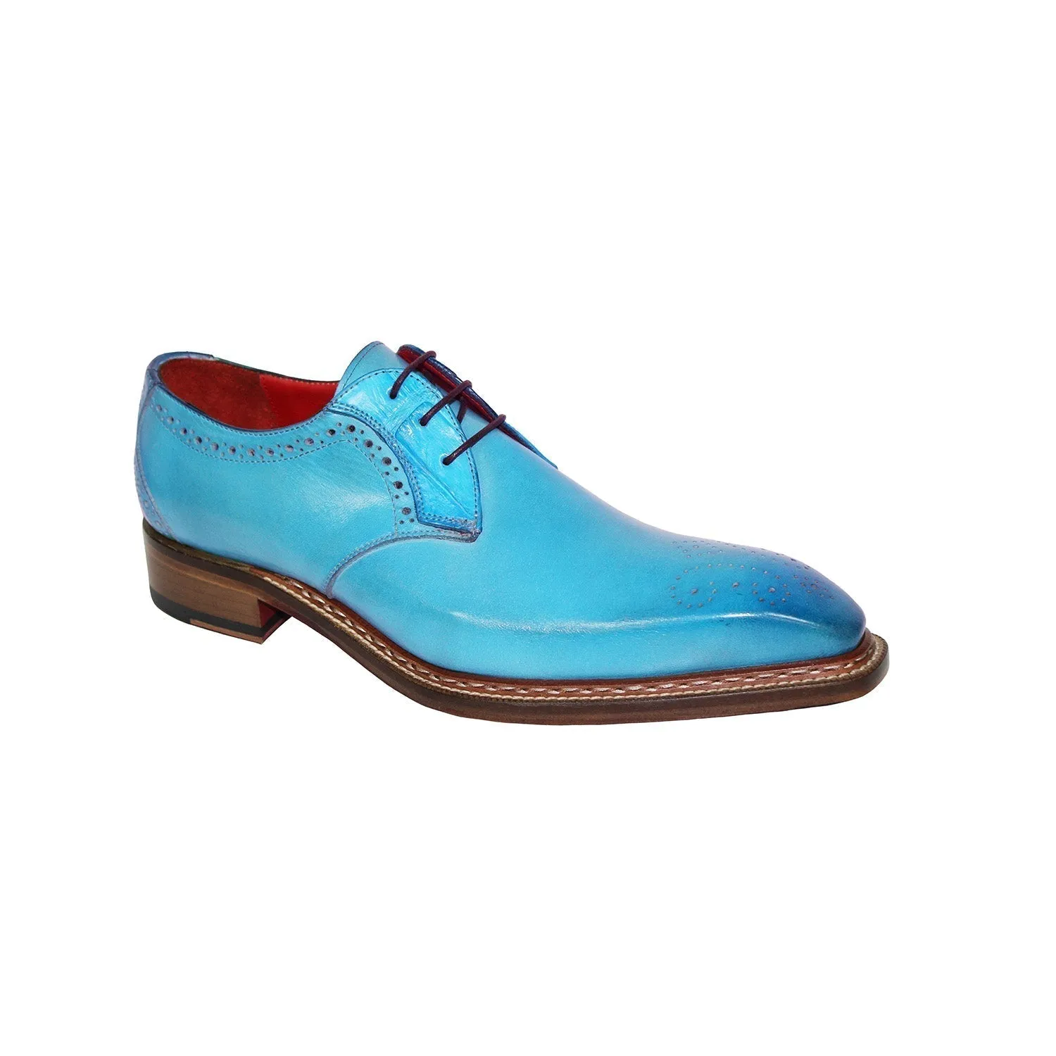 Turquoise Exotic Calf Leather/Alligator Oxfords