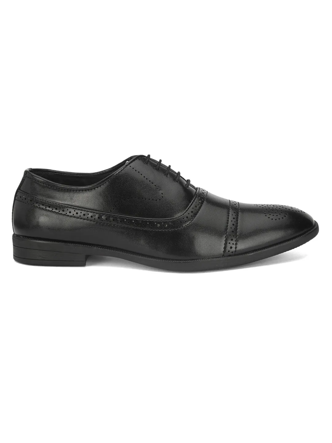 FENTACIA Men Black Derby Formal Shoes