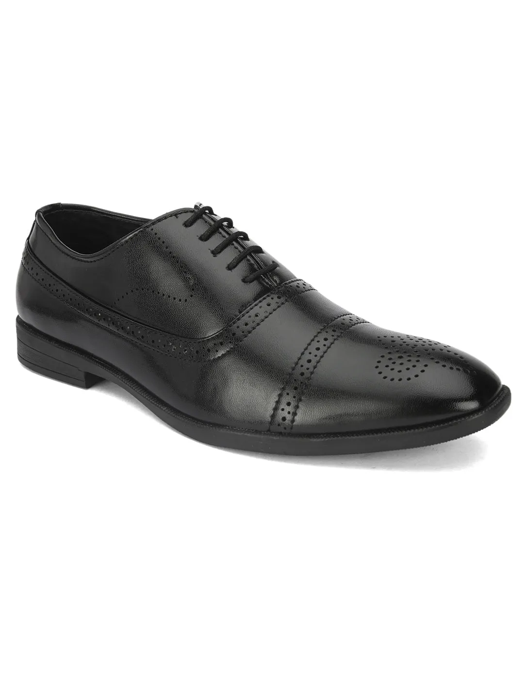 FENTACIA Men Black Derby Formal Shoes