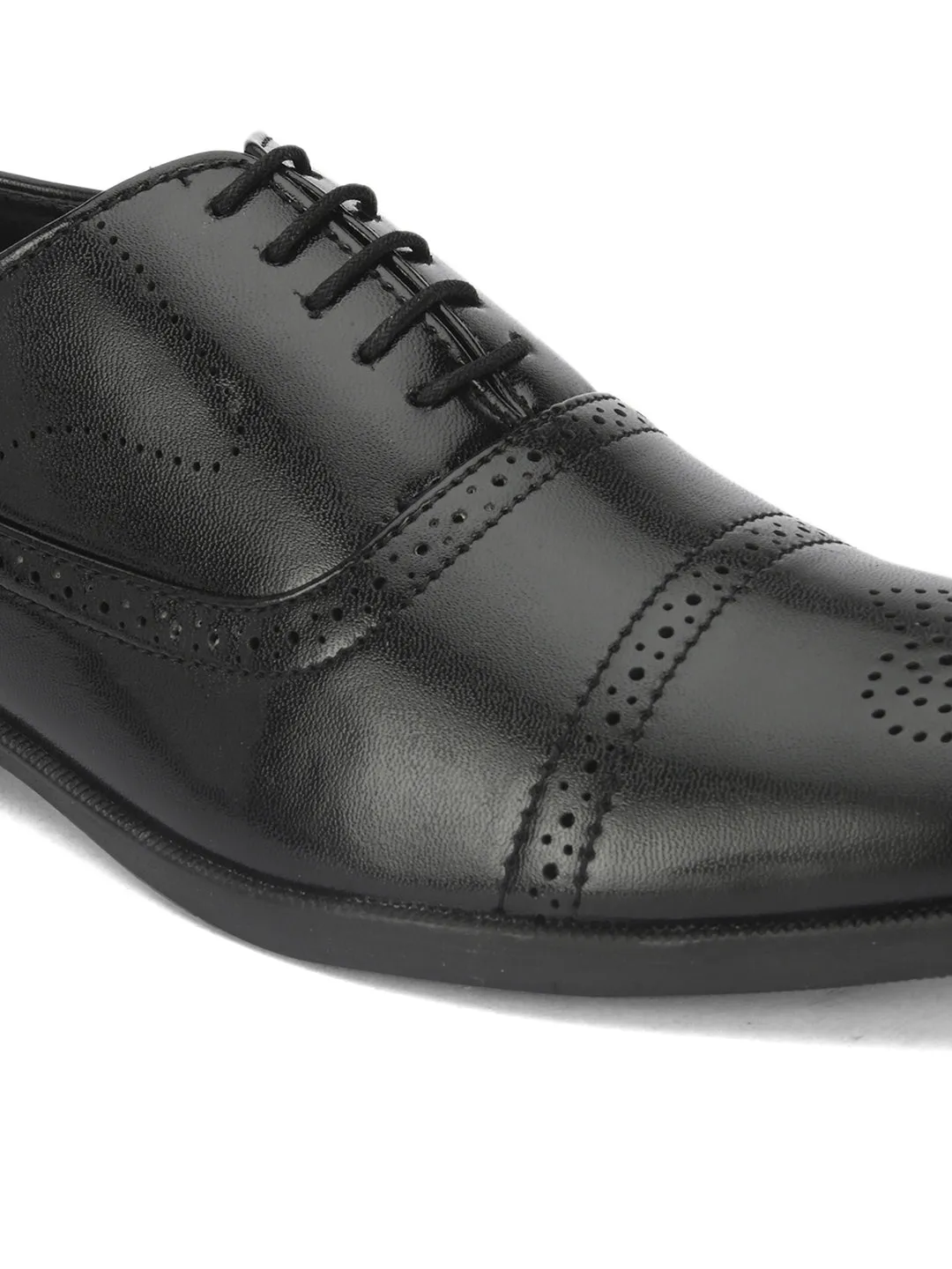 FENTACIA Men Black Derby Formal Shoes