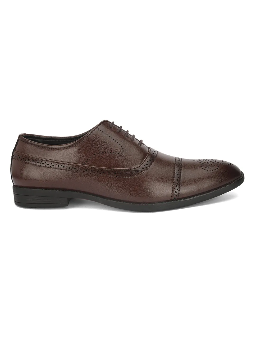 FENTACIA Men Brown Derby Formal Shoes