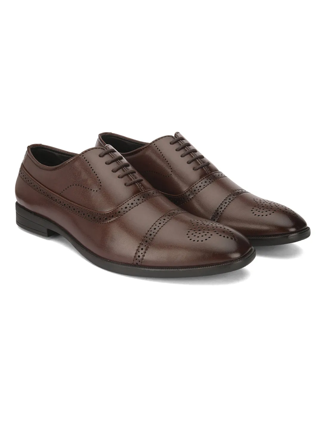 FENTACIA Men Brown Derby Formal Shoes