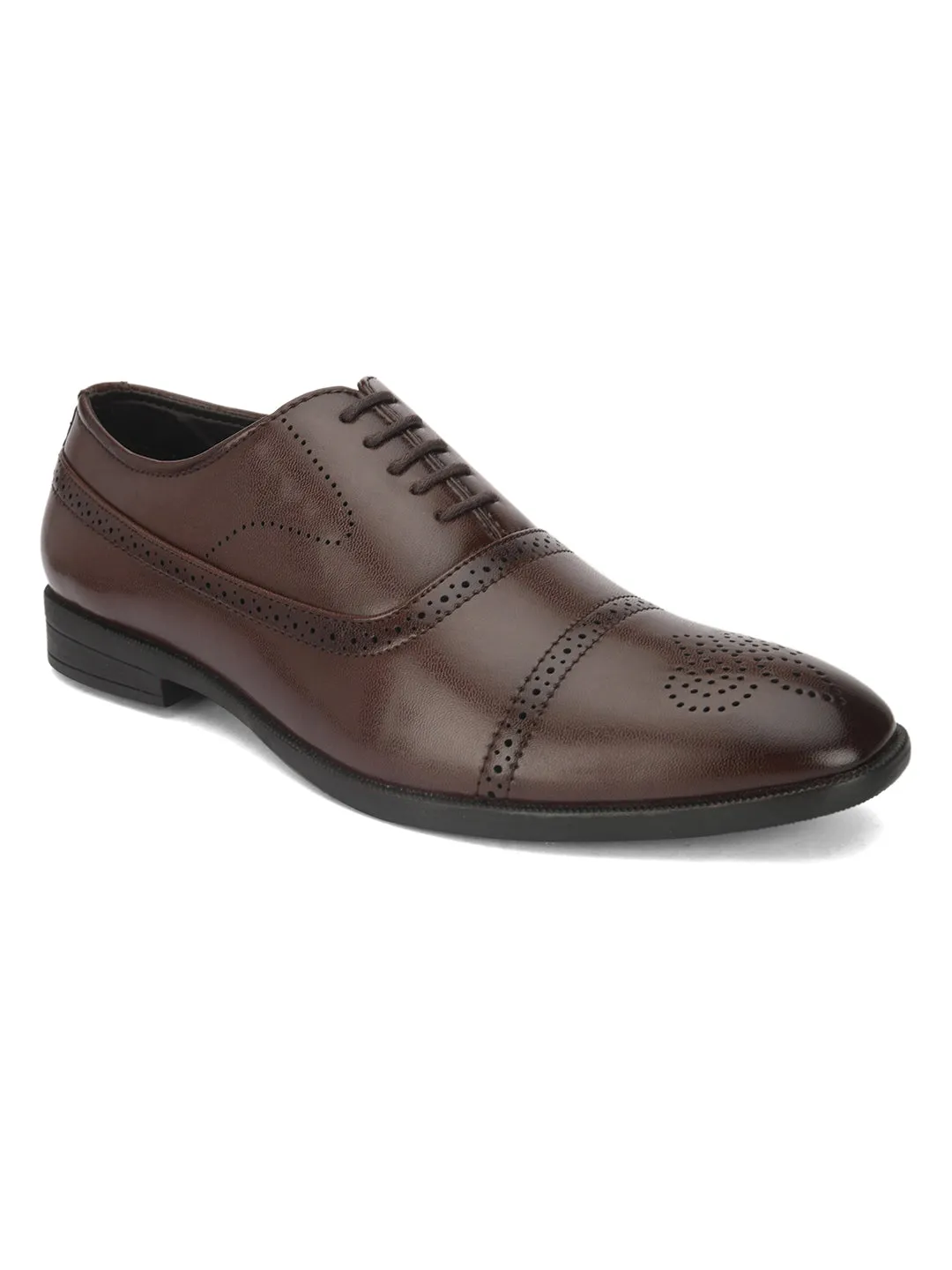 FENTACIA Men Brown Derby Formal Shoes