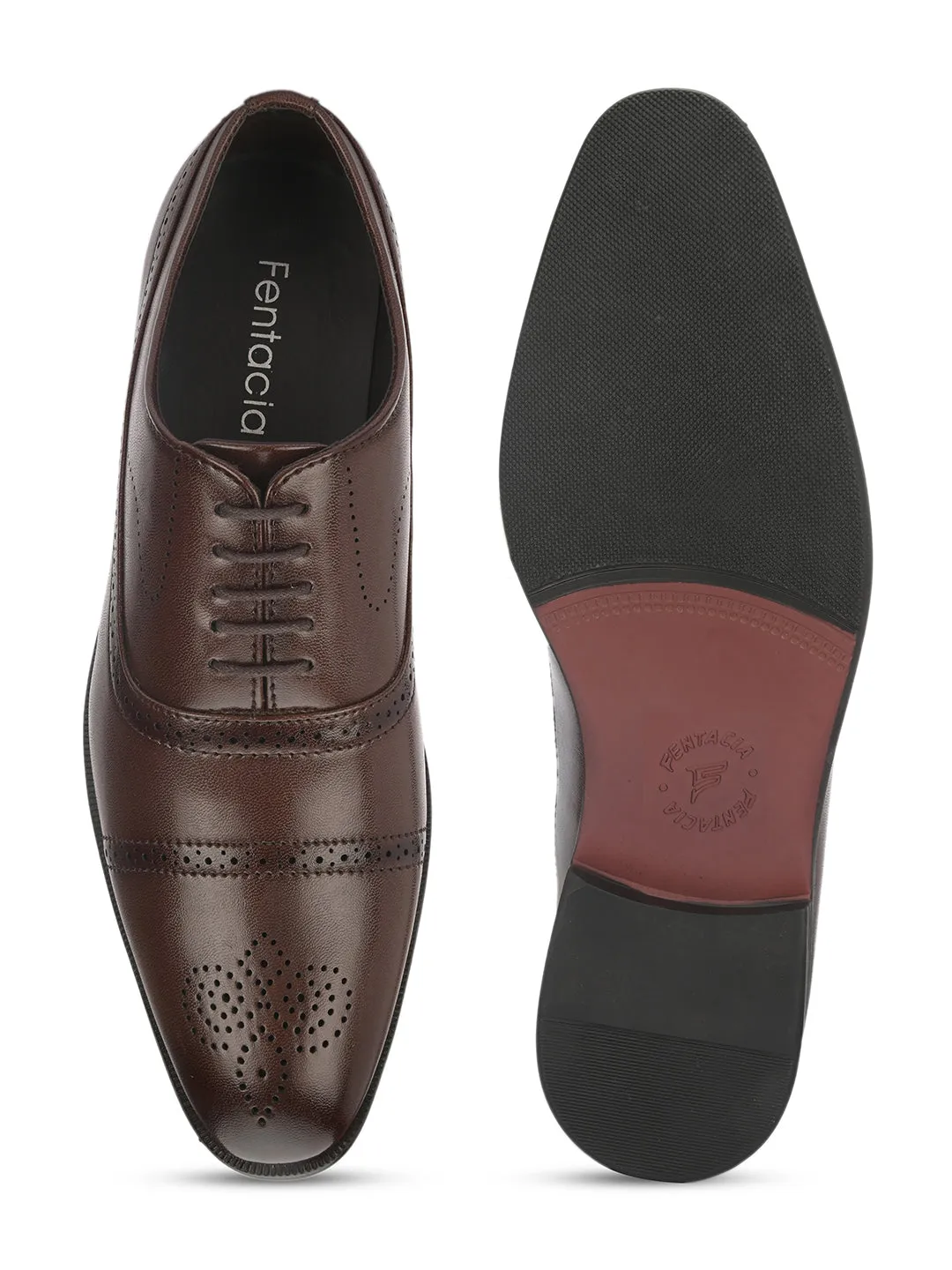 FENTACIA Men Brown Derby Formal Shoes