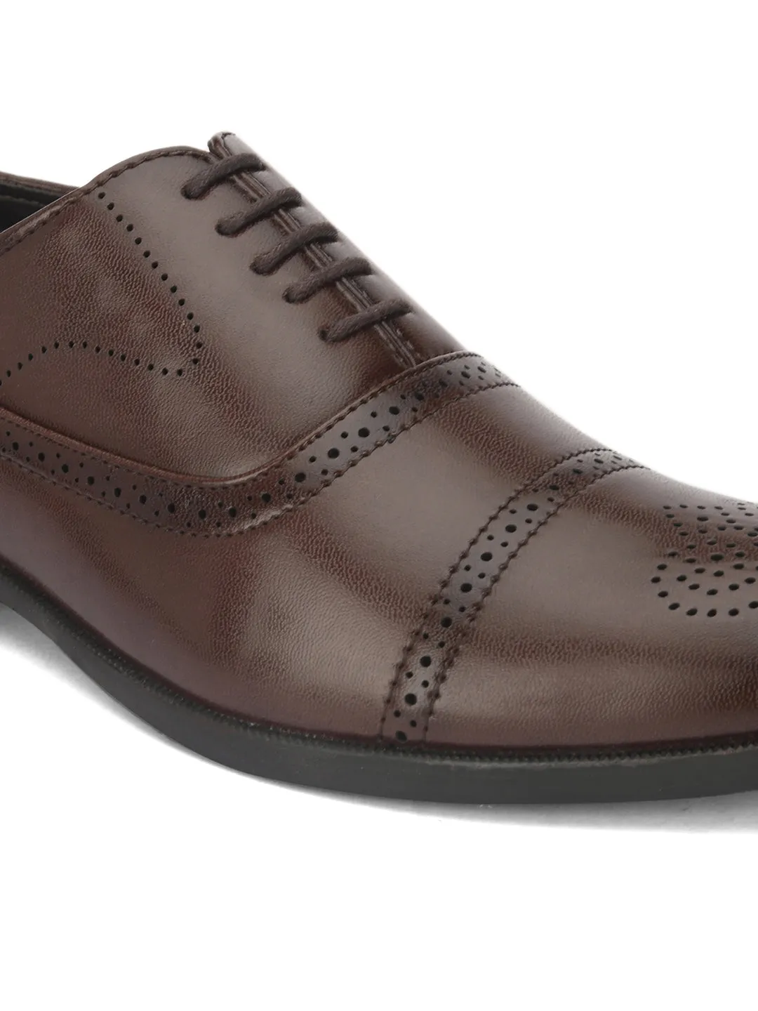 FENTACIA Men Brown Derby Formal Shoes