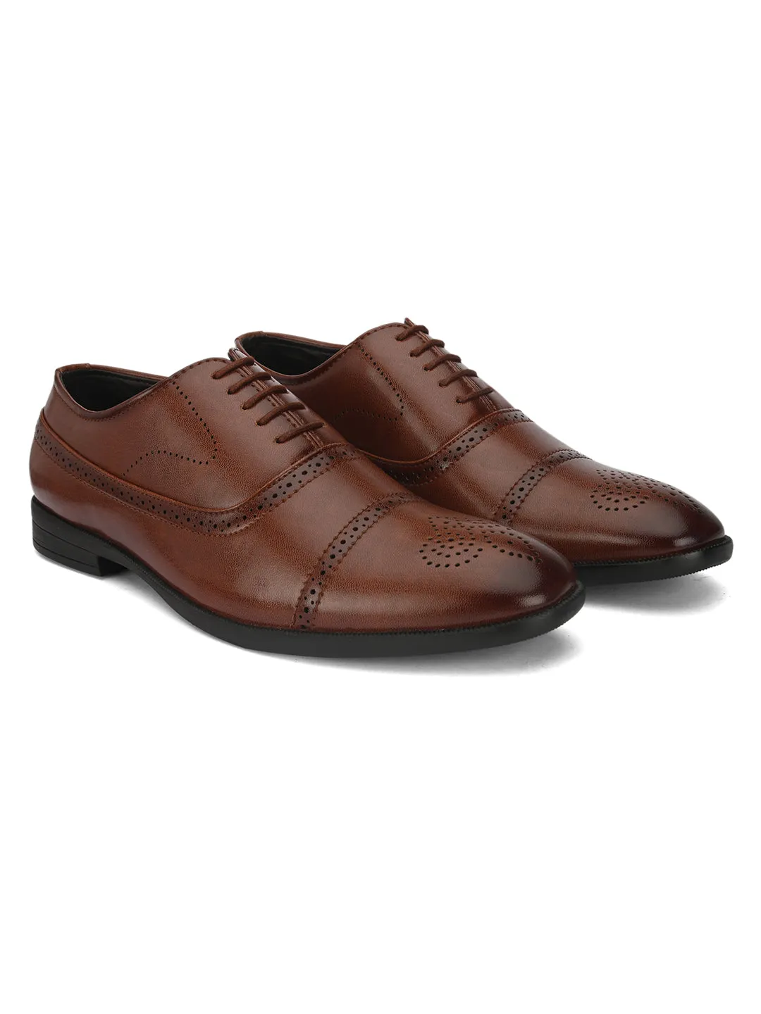 FENTACIA Men Tan Derby Formal Shoes