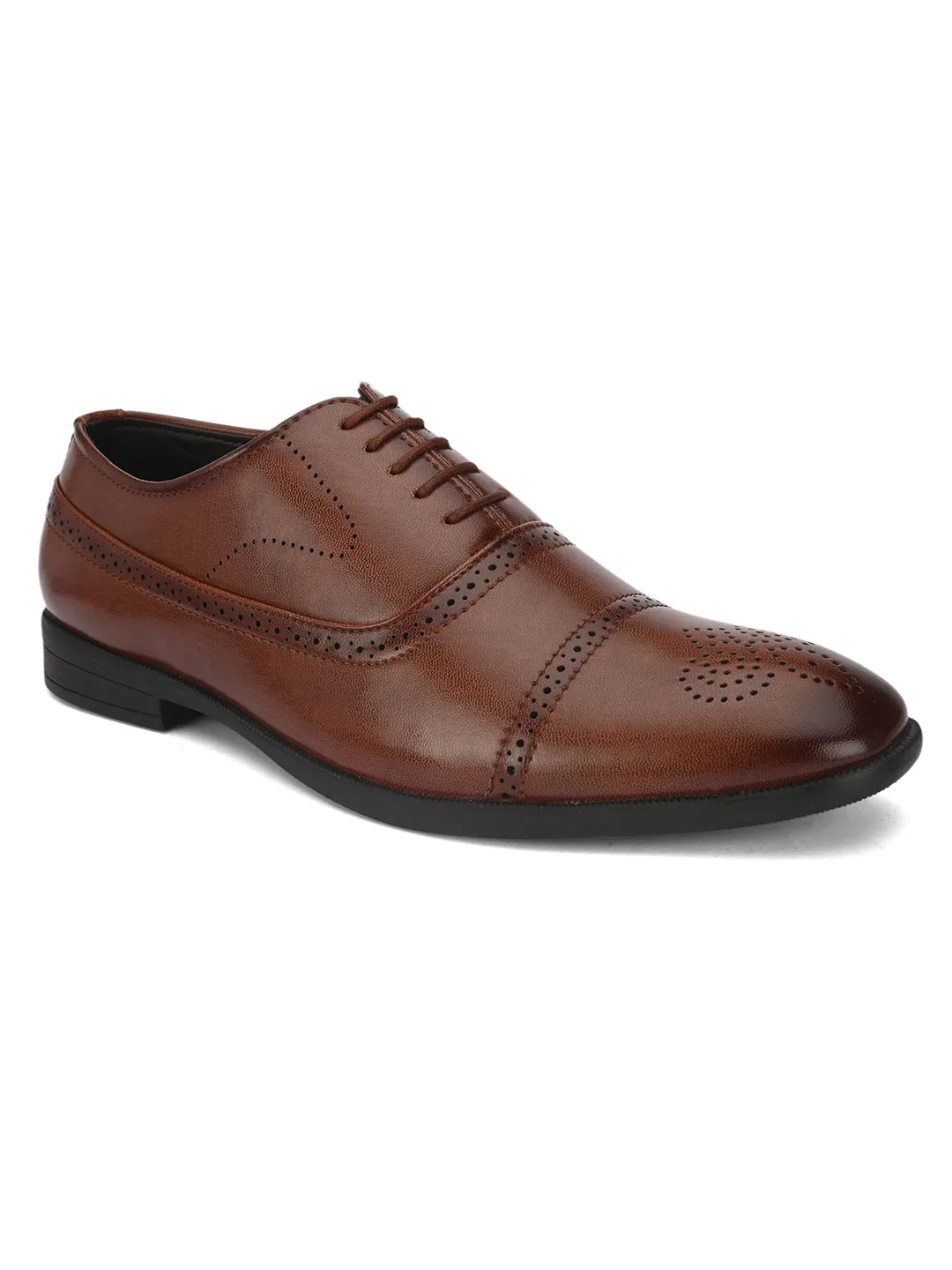 FENTACIA Men Tan Derby Formal Shoes