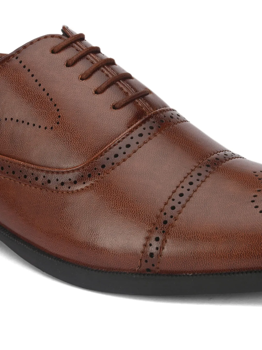 FENTACIA Men Tan Derby Formal Shoes