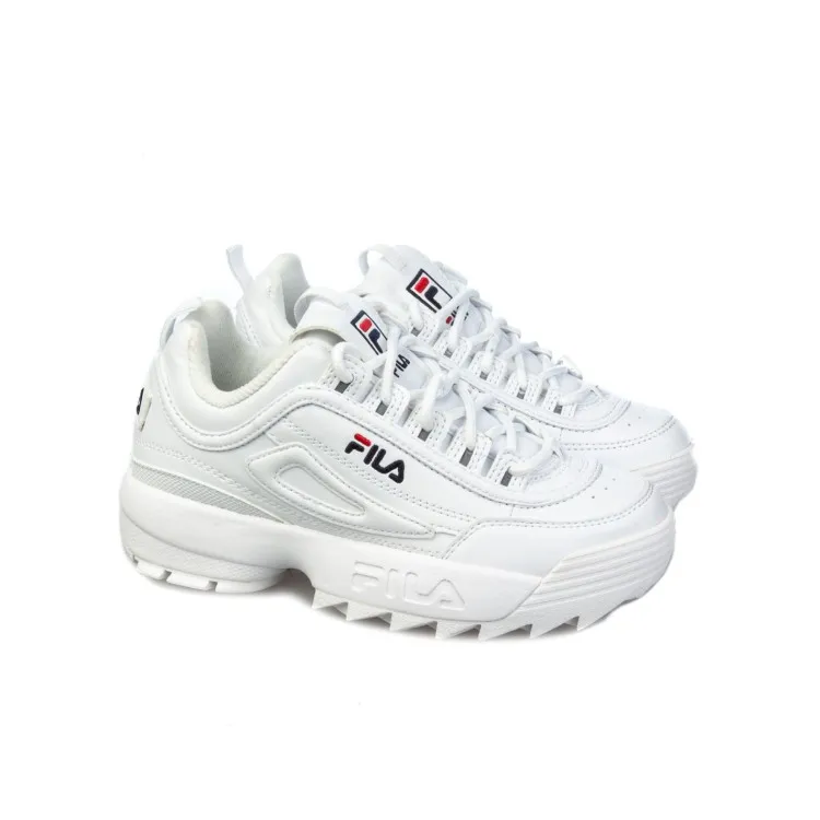 White Velcro Kids Sneakers by FILA