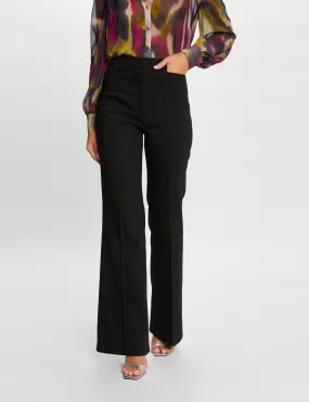 Flare city trousers with darts black women