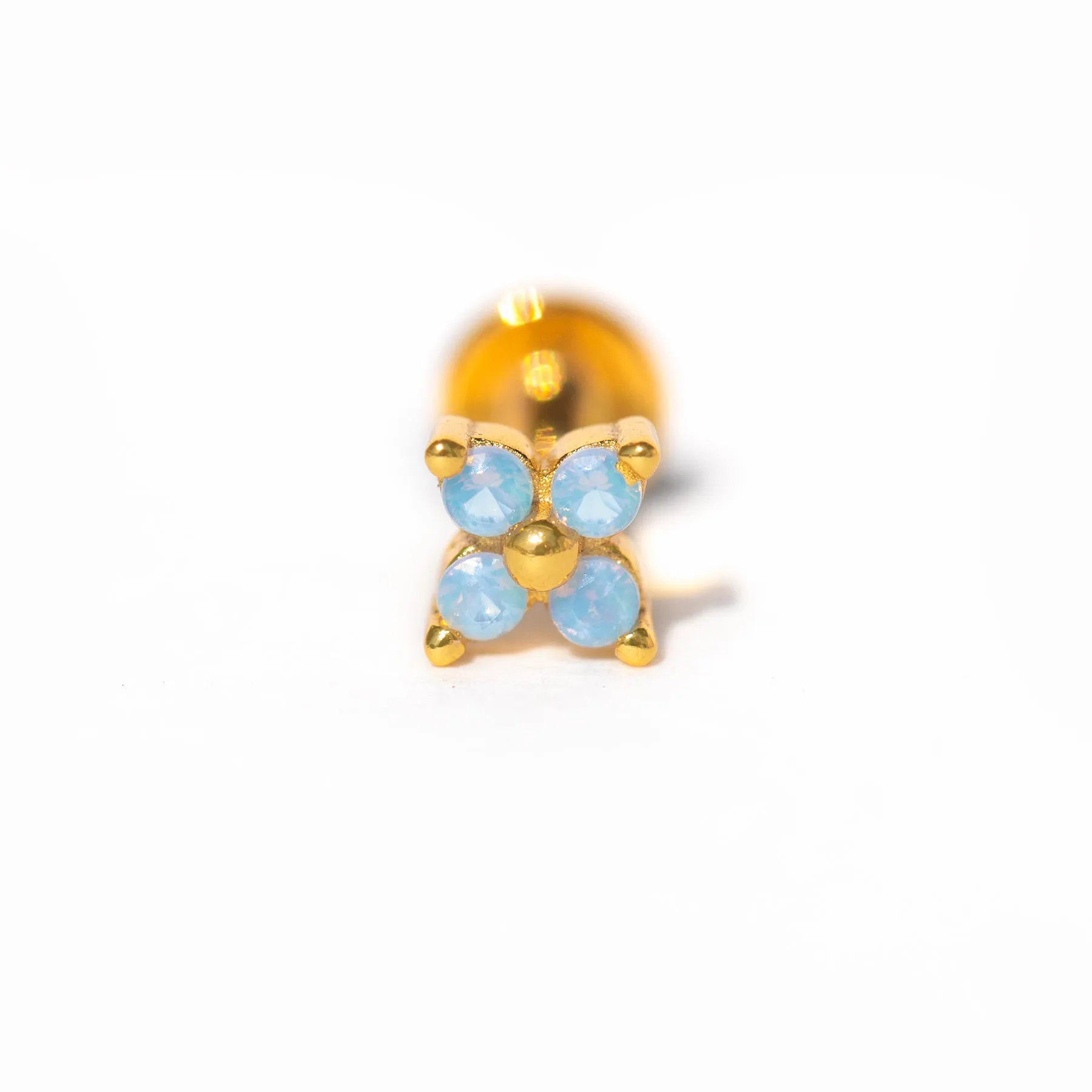 Flat Back Blue Blossom Earring