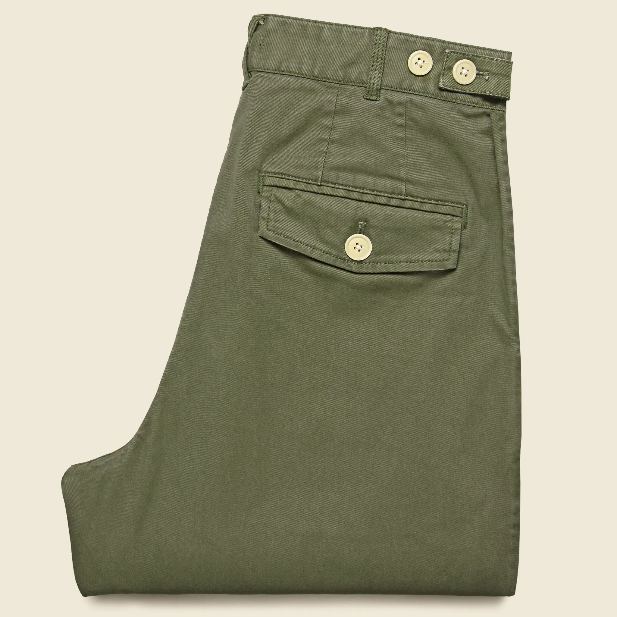 Flat Front Chino - Military Olive