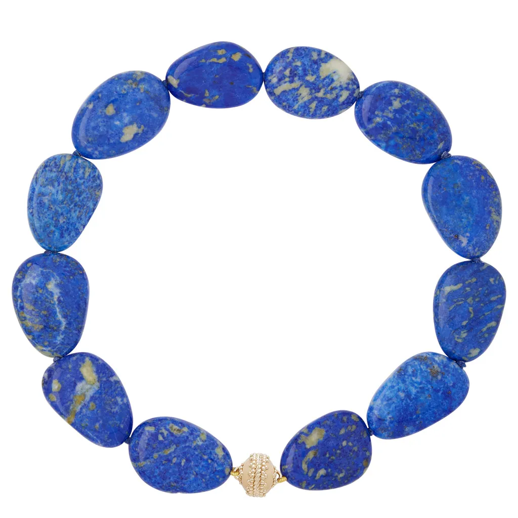 Flat Lapis Lazuli Stone Pendant Necklace