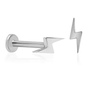 Flat Lightning Bolt Stud Earring