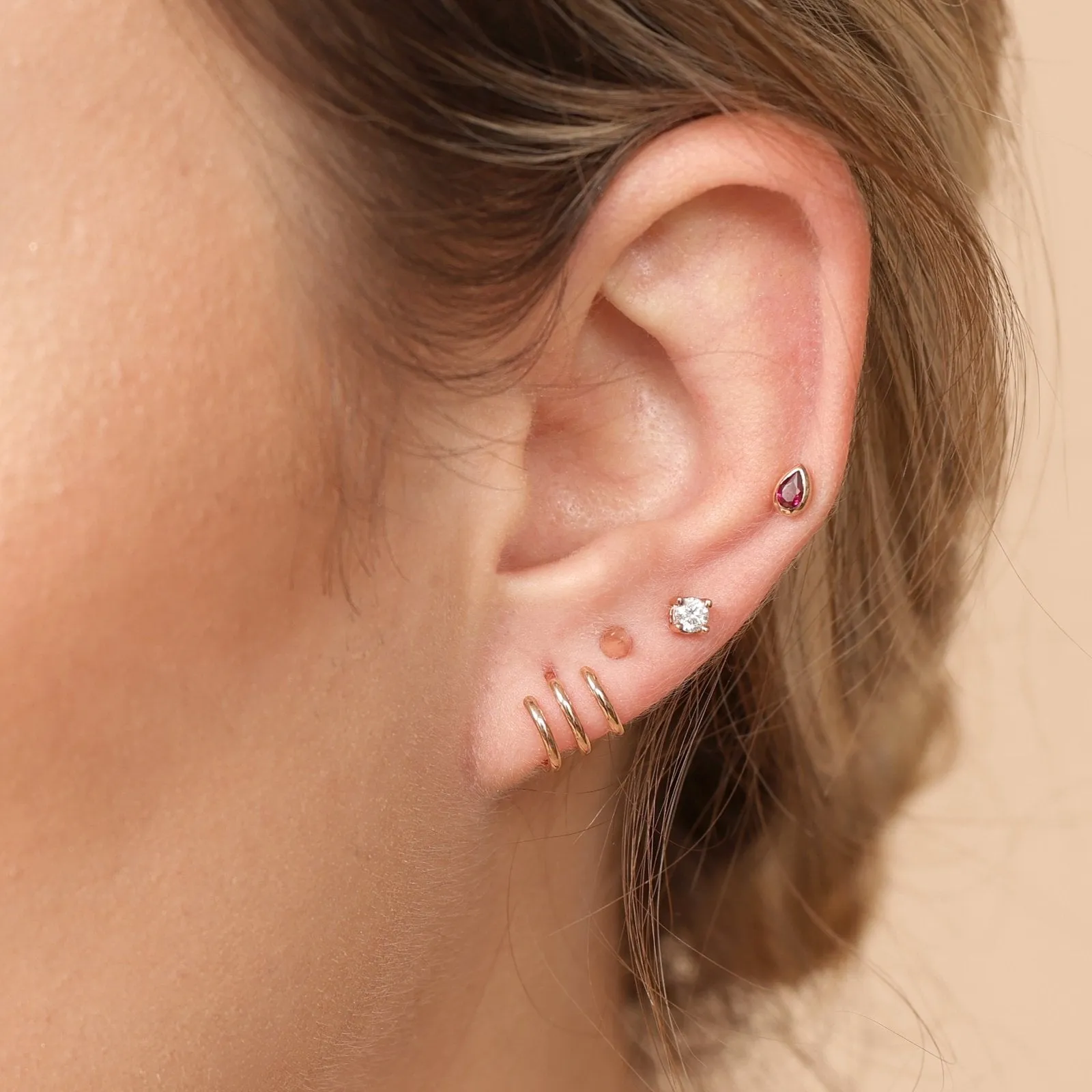 Flat Spike Stud Earrings