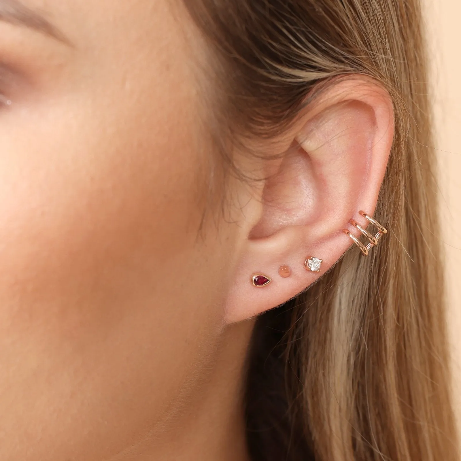 Flat Spike Stud Earrings