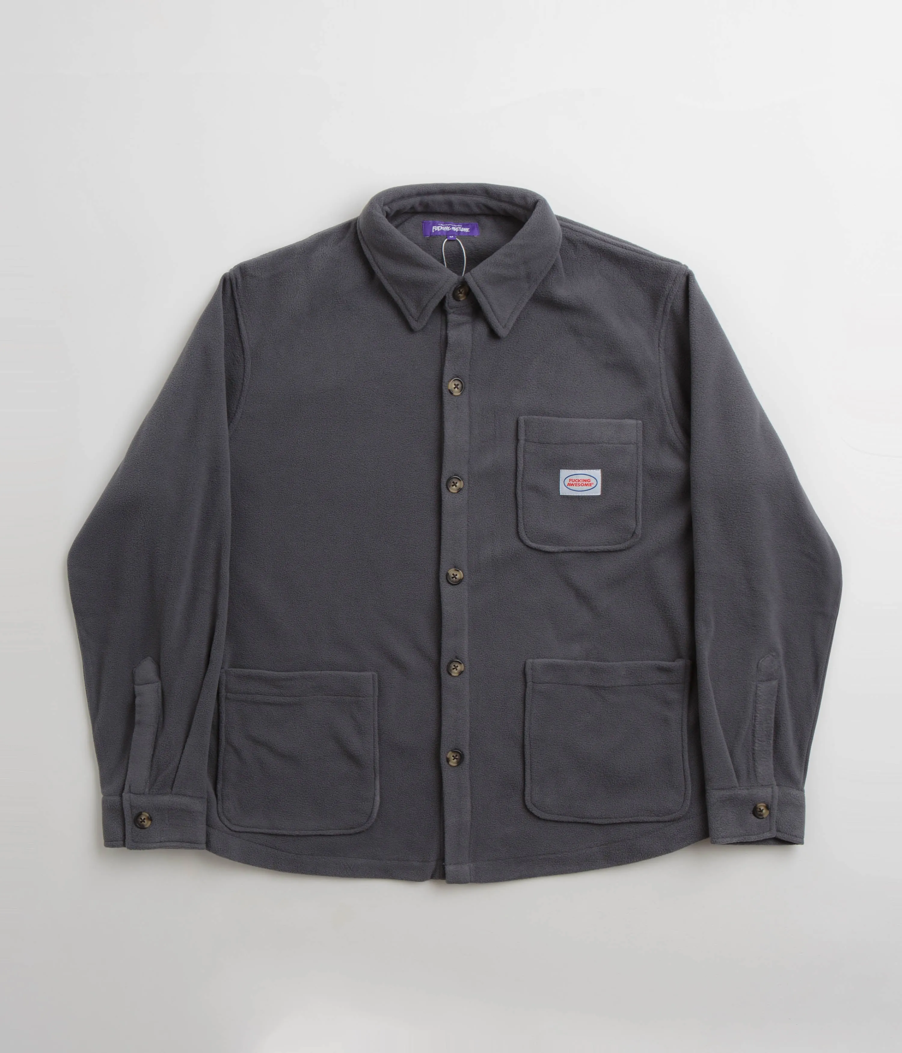 Fleece Overshirt in Charcoal - Awesome Quality