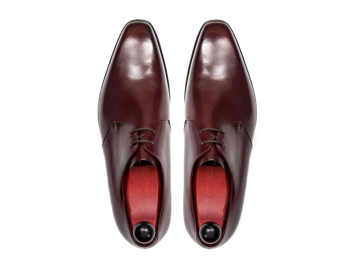 Fremont Burgundy Calf shoes with MTO option, crafted on the MGF Last with a Single Leather Sole.