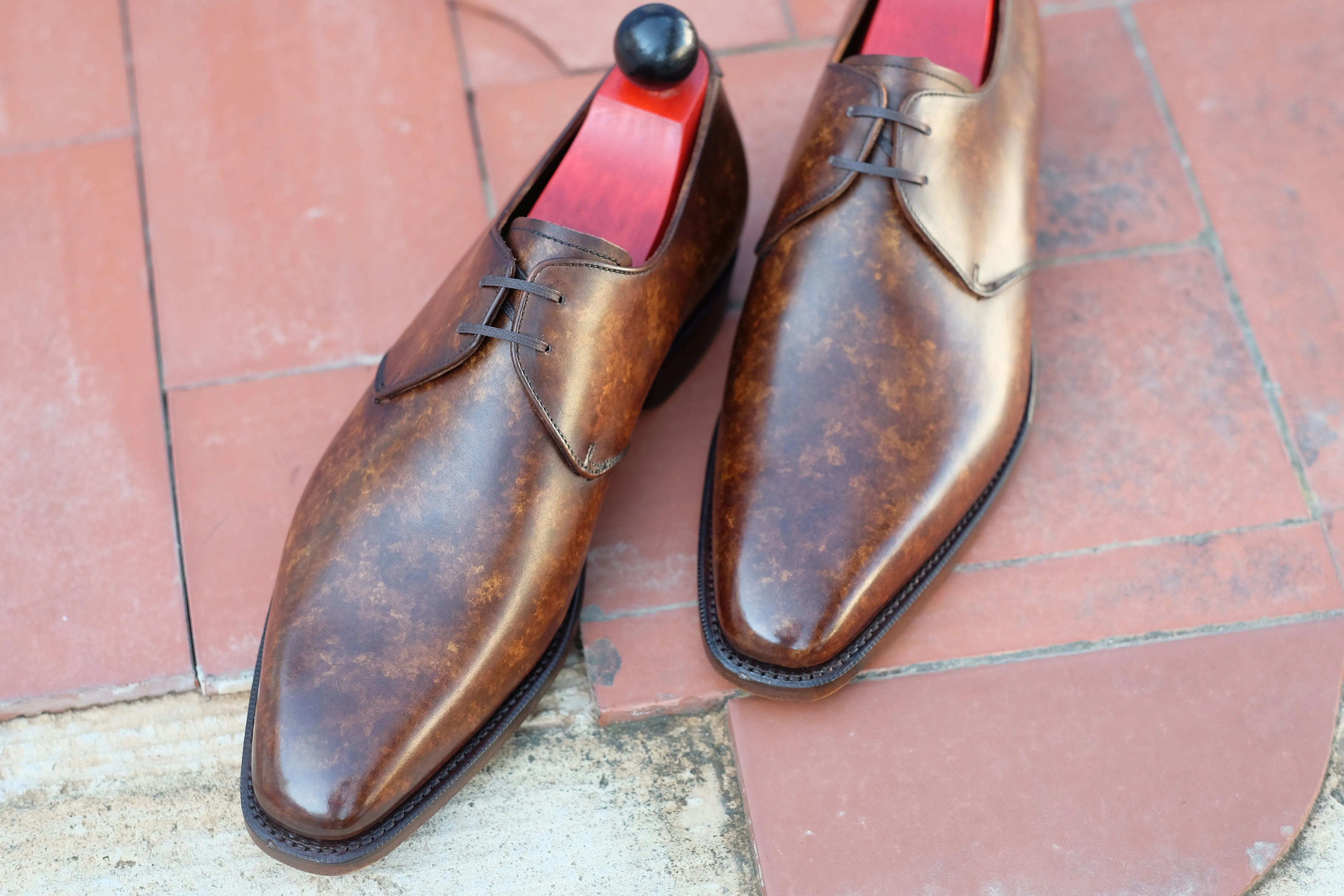 Fremont MTO Copper Marble Patina LPB Last Single Leather Sole