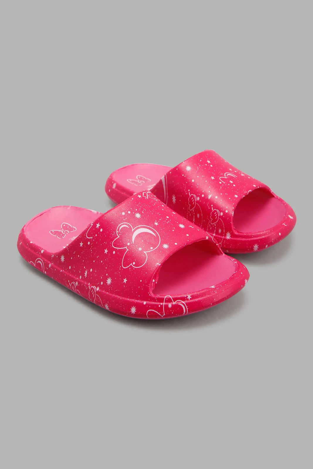 Fuchsia Minnie Character Print Slide