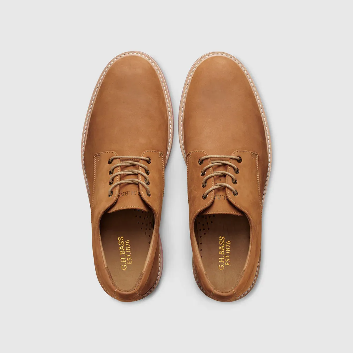 G.H. BASS PASADENA DERBY TAN SUEDE