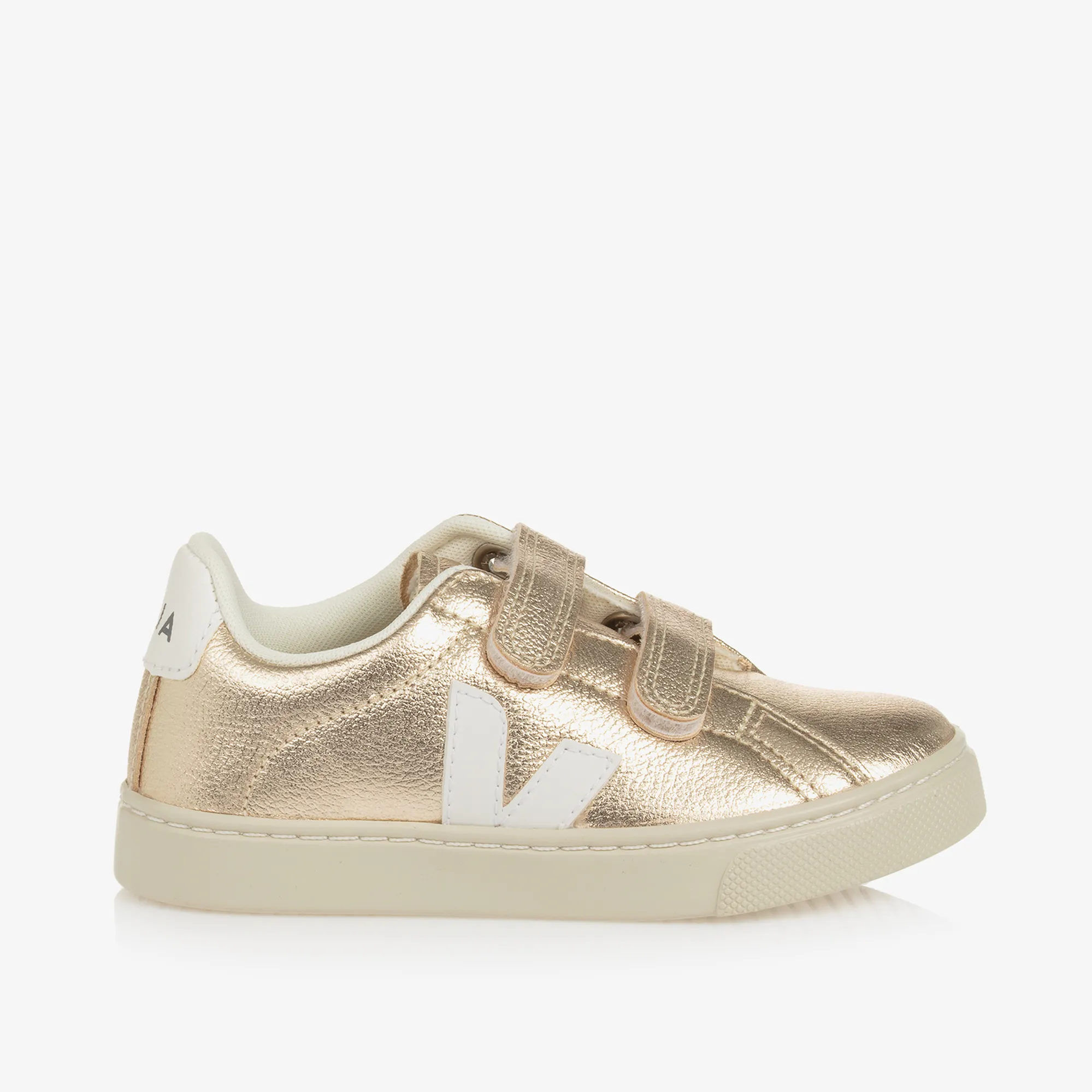 Girls Gold Leather Esplar Trainers