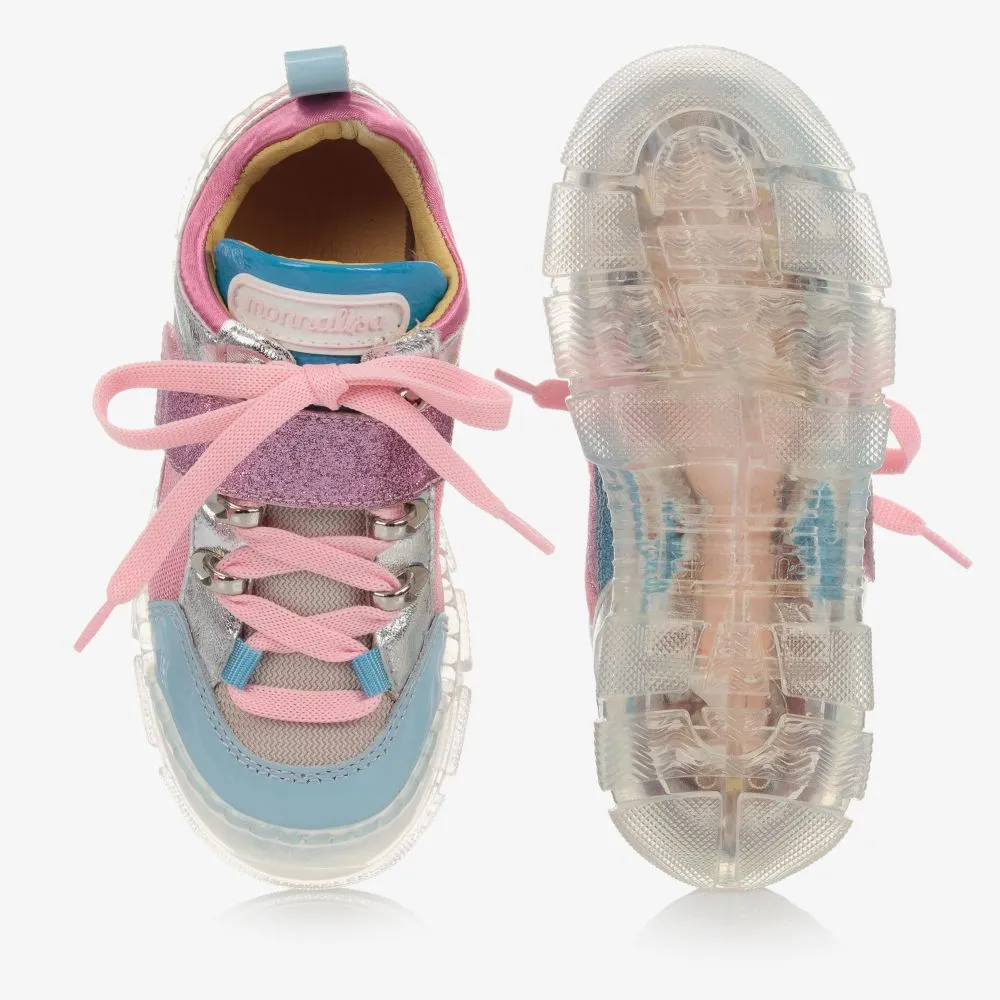 Girls Pink & Blue Trainers