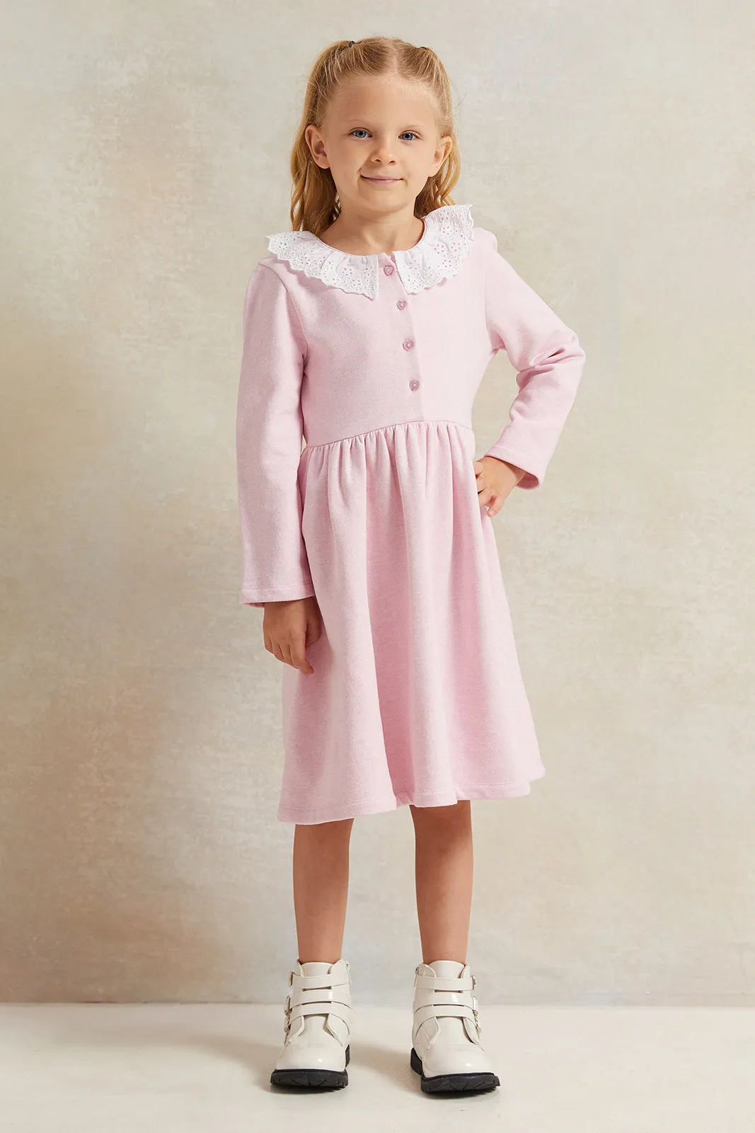 Girls Pink Embellished Dress