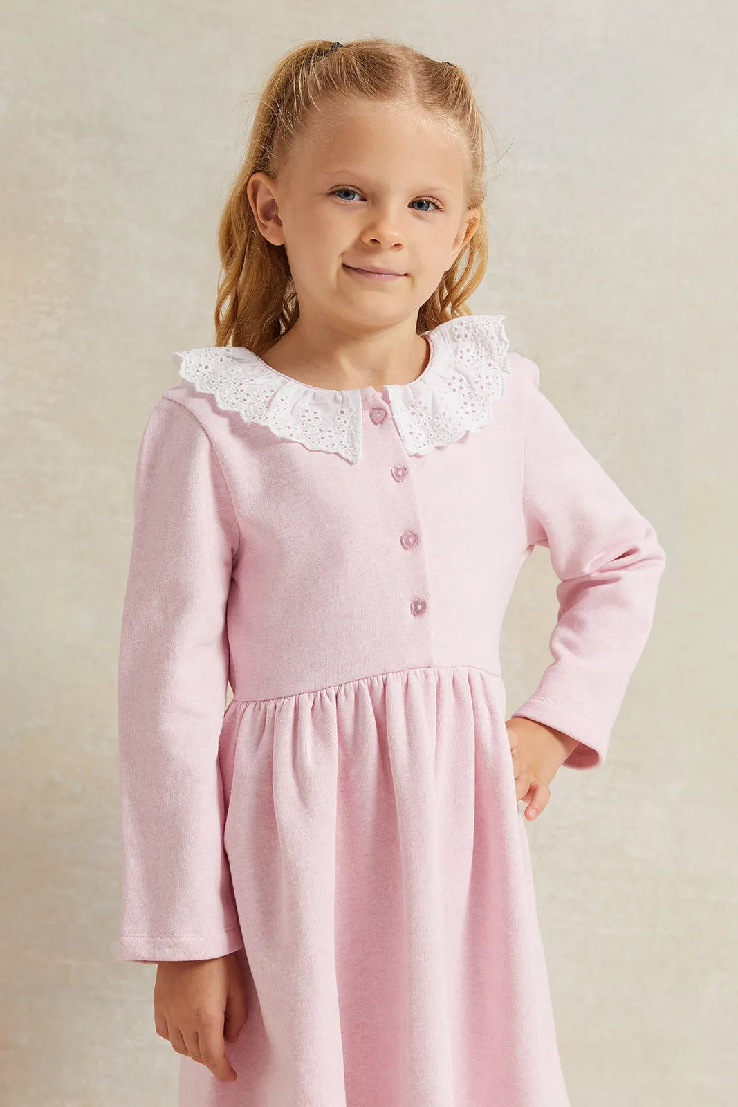 Girls Pink Embellished Dress