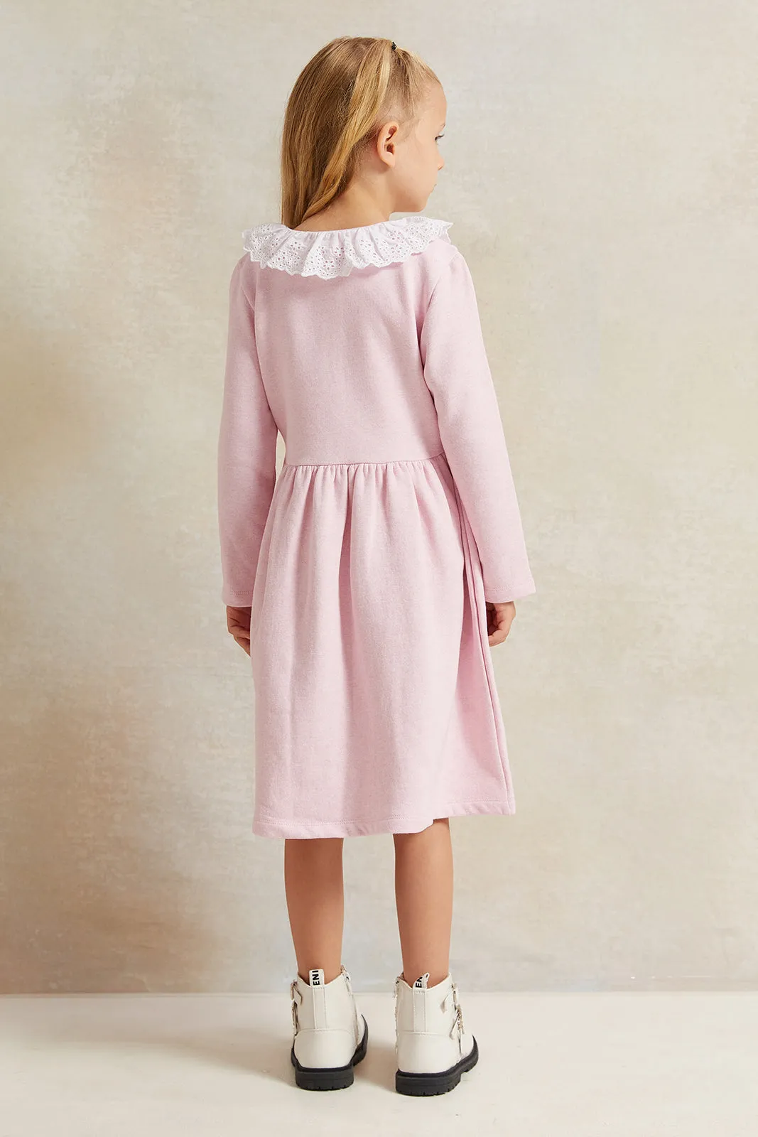 Girls Pink Embellished Dress