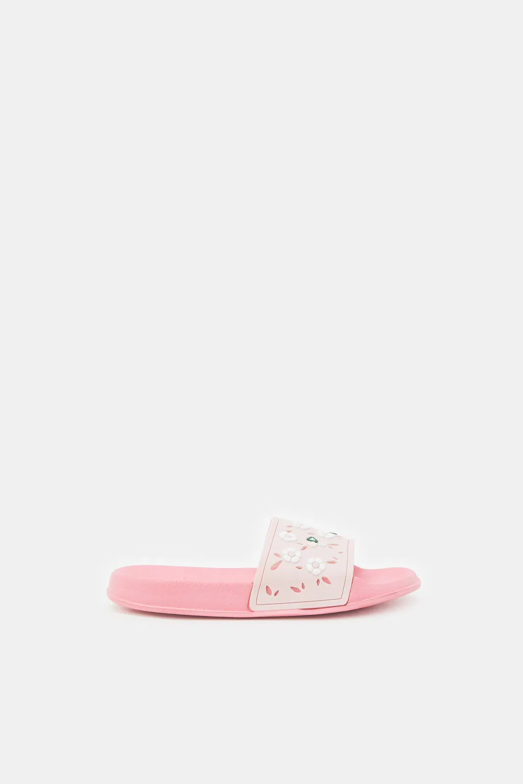 Girls Pink Floral Slide