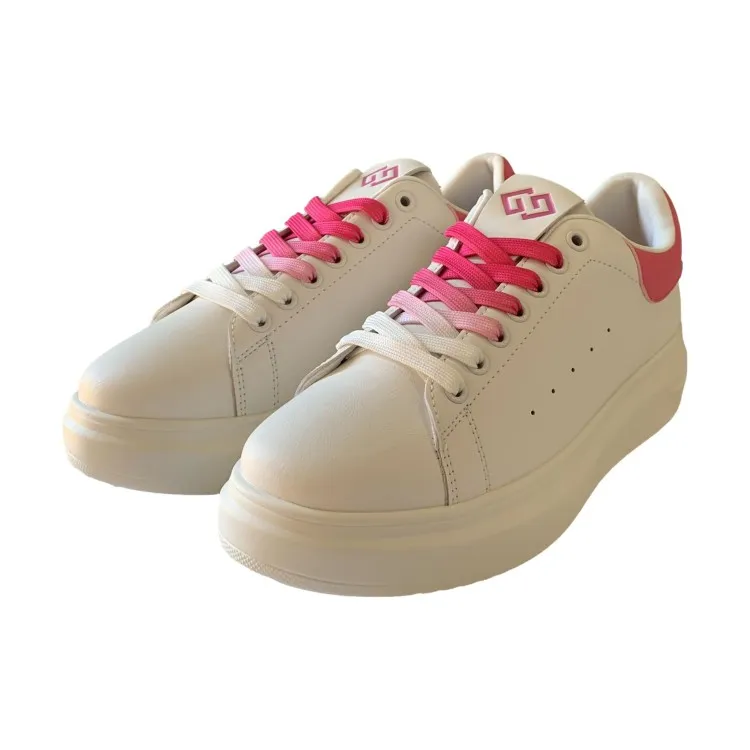 Gold & Fuxia Scarpe Donna Sneakers Bianco GB810