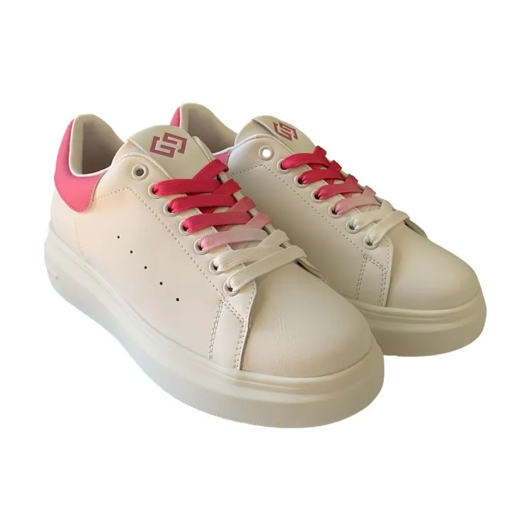 Gold & Fuxia Scarpe Donna Sneakers Bianco GB810