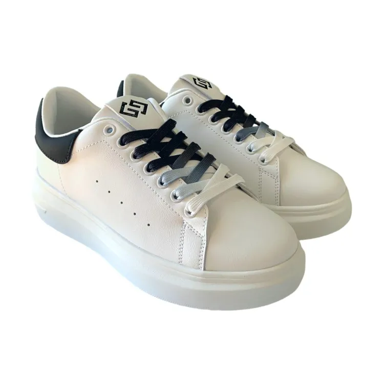 White Black Women's Sneakers by Gold & Gold GB810