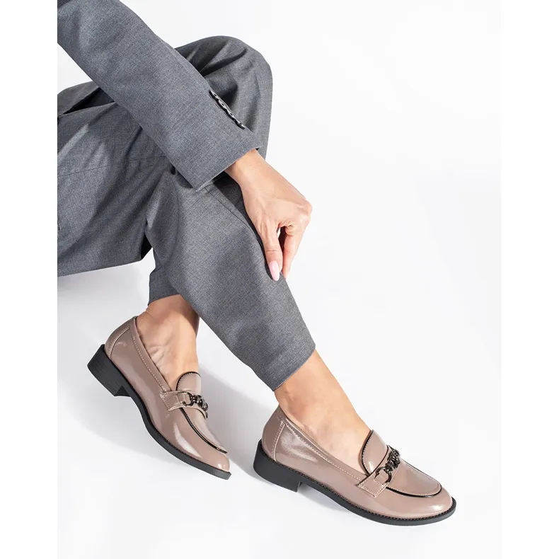 Patent Beige Moccasins